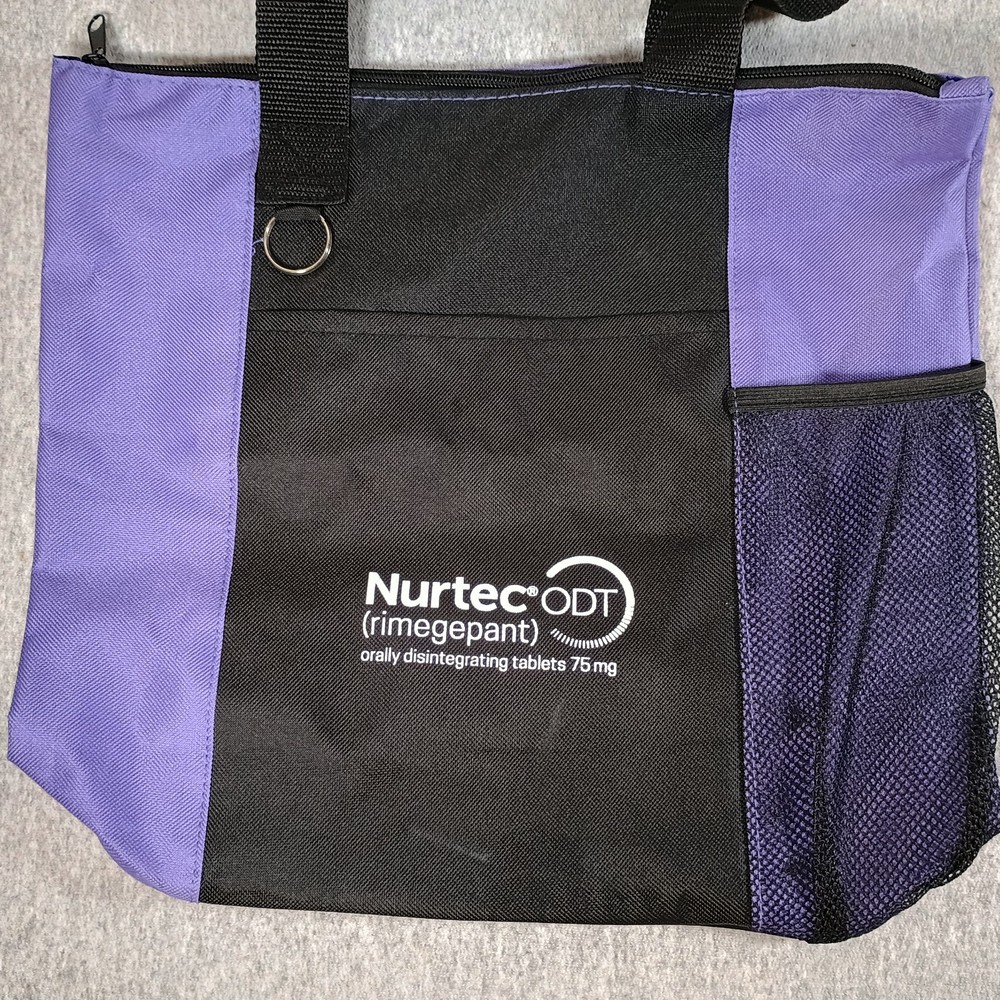 Nurtec ODT Drug Rep Advertising Purple Tote Bag Pharmaceuticals Pharma