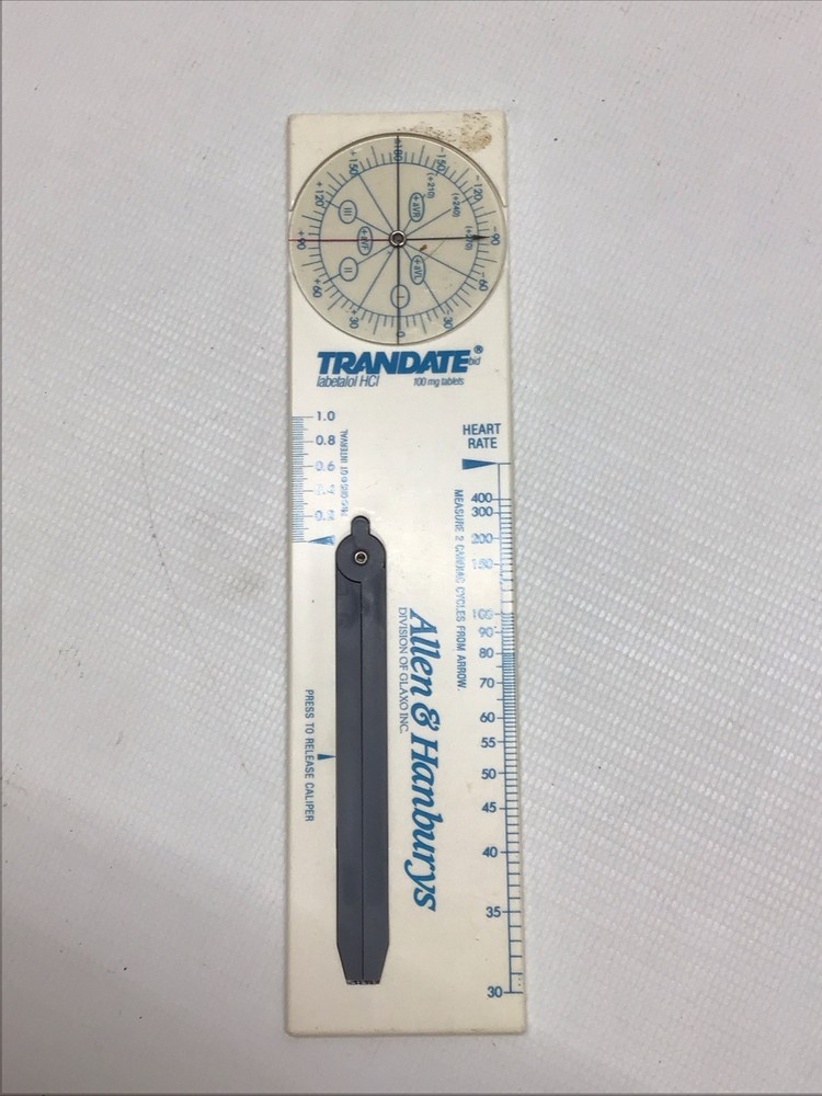 Vintage Allen & Hanburys Glaxo Trandate Labetalol HCl Pharma Promo Ruler Caliper