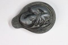 VTG Tabron Metal Paperweight Salesman Sample Gift Fetal Baby Parke-Davis (s824)