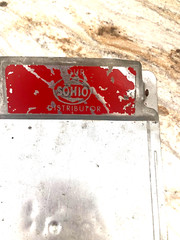 Small mini metal advertising clipboard Sohio distributor 7 1/4″
