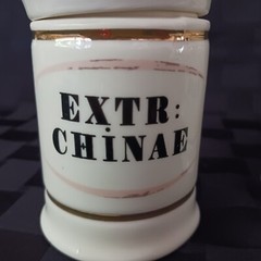 Vintage Style Porcelain European Script Apothecary Jar Set/3