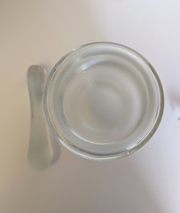Heavy Clear /Satin Glass Mortar & Pestle Set Hand‑Blown 1940s VTG