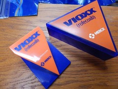 Vintage Banned VIOXX Drug Rep Swag Trinket / Paperclip Box & Magnet Clip