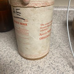 Vintage Antimony Potassium Tartrate Tartar Emetic Poison Bottle Can 1 lb