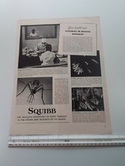 Squibb Print Ad Original Vintage 1945 Medical Research Bristol Myers NYC Exide