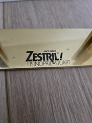 Zestril Brass Business Card Holder 1980s 90s Drug Rep Promo Pharma Vintage