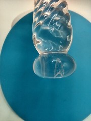 1 Clear Glass Swirled Pestle 3 Mold Seams 4 1/2″