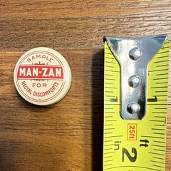 Antique DeWitt’s Man Zan Hemorrhoid Remedy Box Medical Pharmacy Advertising