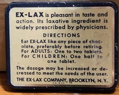Antique Ex-Lax Tin 1930 Original Chocolate Laxative Pharmacy Medicine RX Medical