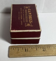 1941 VTG PRESCRIPTION CARDBOARD PILL BOX G & M DRUGS BOWLING GREEN OH DR RASOR