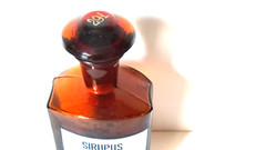 SIRUPUS MENTAE PIPERITAE Vintage Glass Apothecary Pharmacy Brown Bottle 250ml