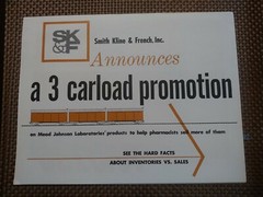 Vtg 1960’s Smith Kline & French Inc Promotional Flyer 3 Carload Promotion