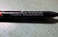 VICOPROFEN Hydrocodone PEN: Black/Orange/Tiger – Plastic -Pharmaceutical Promo