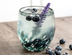 9 oz Hand Blown Mexican Drinking Glasses – Set of 6, 9 fl oz each, Ocean Blue…