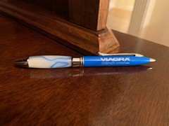 Rare Drug Rep metal and marble „Viagra pen“ black ink.