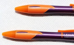 Drug Rep Pens 3 ( Levitra ) Plastic Maroon and Orange Rubber Grips Brand New