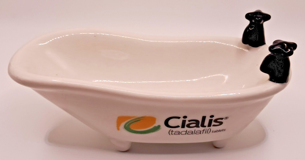 Vintage Pharmaceutical Advertising 6″x3″ Ceramic Bath Tub / Soap Dish One Owner