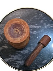 Vintage Medium Sized Wood Mortar & Pestle