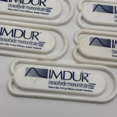 IMDUR Drug Rep Paperclip Promo White Plastic Lot of 9x – 3” Long