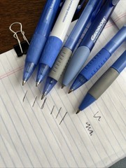 Lot of 6 Geodon Pfizer Medical Drug Rep Pharmaceutical Pens Blue White Gray Grip