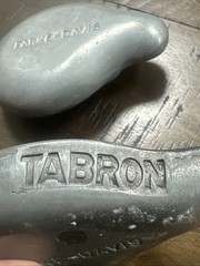 2 Parke-Davis TABRON 1950s Vintage Pharmaceutical Pewter Fetus Paperweight VGC