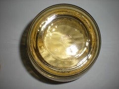 Vintage Apothecary Jar Amber Yellow Urn Ginger Glass Canister 9″