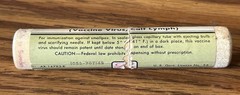 Vtg Small Pox Vaccine Wooden Vial Tube By Eli Lilly Dec 30 1957