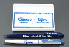 Cipro Lot PENS & Magnet Clip Drug Rep Pharmaceutical Promo Advertising Dry Ink