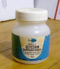 vintage 1970s pharmaceutical bottle DePree Glycerin Suppositories medical pills