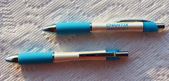2 Brand New Quit Smoking Drug Rep Pens White and Blue Blue Ink