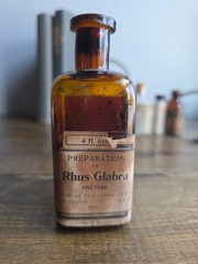 Vintage Antique Brewer & Co Rhus Glabra Tincture Medicine Bottle Worcester Mass
