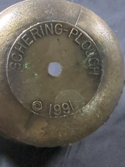 Vintage 1991 Schering Plough metal Mortar Pharmacy Rx Pharmacist Secundum Artem
