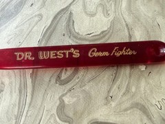 LARGE 19950s VINTAGE PROMO DR WEST’S GERM FIGHTER TOOTHBRUSH ADVERTISING 17 1/2″