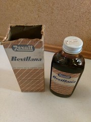 Antique Vintage Rexall Cough Syrup Rexillana Glass Bottle Original box old stock