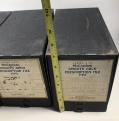 Vintage McCracken Metal File Pharmacy Prescription Box Industrial Rx Lot 3 Blk