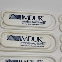 IMDUR Drug Rep Paperclip Promo White Plastic Lot of 9x – 3” Long