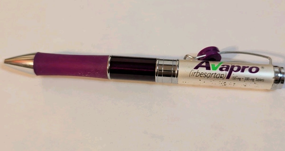 Avapro Metal Heavy Purple Pen Drug Rep Representative Twist To Write Irbesartan