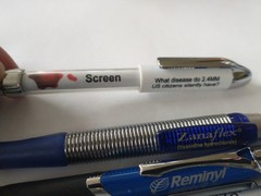 Lot 5 Pharmaceutical Drug Rep Pens Medical Pharmacy Collectibles Heavy Metal
