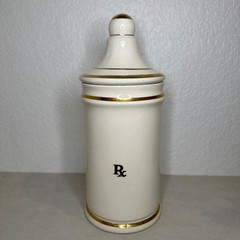 Vintage Jeanne Robinette Ceramics~Carbo Ligni Apothecary Jar, Rexall Drug Store