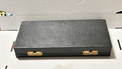 VTG 50s Apothecary Field Box, 9 Specimen Vials, American Case Co Leather & Brass