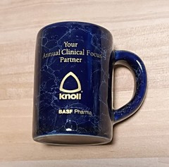 Knoll Pharmaceuticals AAFP 50th Anniversary Mini Mug, Shot Glass, Toothpick Blue