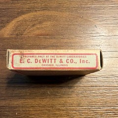 Antique DeWitt’s Man Zan Hemorrhoid Remedy Box Medical Pharmacy Advertising