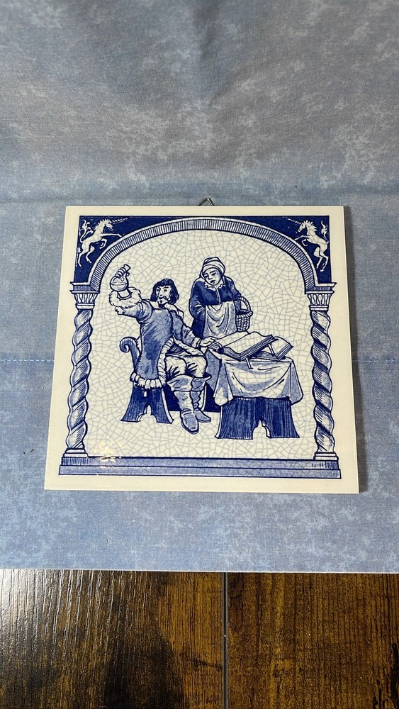 Delft Holland Handcrafted Pharmacy Pill Tile Burroughs Wellcome Apothecary