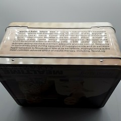 Vintage Pharmaceutical Drug rep collectibles 1970s lady cheetah at lunch tin box