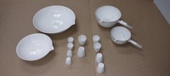 20 Vtg Coors USA(Blue)Porcelain Apothecary Lab items