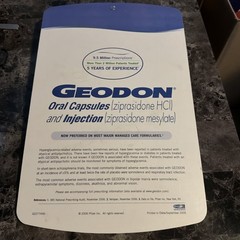 Geodon Clipboard Drug Rep Promo 2000s