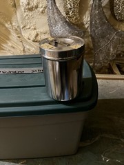 Vintage Stainless Steel Medical Canister / Container 6.75 X 4.75” with Lid