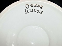 Owens Illinois RX Porcelain White & Gold Mortar & Pestle~Pharmacist Gift~7″~MINT