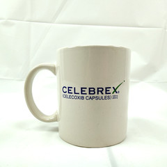 Lot of 2 CELEBREX Mugs Drug Rep Pharmacy Doctor Pain Pfizer Coffee Cup
