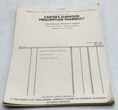 VINTAGE Blank PRESCRIPTION Receipts Carter’s Elmwood Pharmacy Berkeley CA 1960s